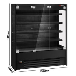Witryna chłodnicza naścienna - 1585 mm - z oświetleniem LED, szklanymi drzwiami & 4 półkami