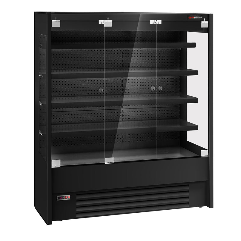 Witryna chłodnicza naścienna - 1585 mm - z oświetleniem LED, szklanymi drzwiami & 4 półkami