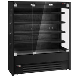 Witryna chłodnicza naścienna - 1585 mm - z oświetleniem LED, szklanymi drzwiami & 4 półkami