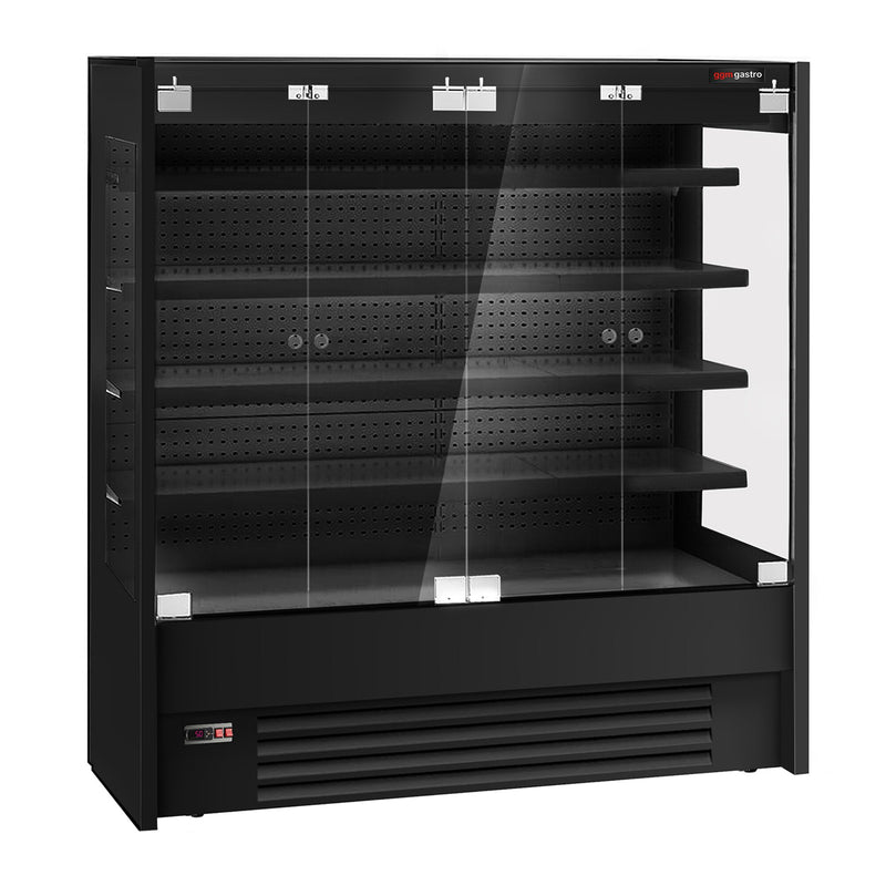 Witryna chłodnicza naścienna - 1960 mm - z oświetleniem LED, szklanymi drzwiami & 4 półkami