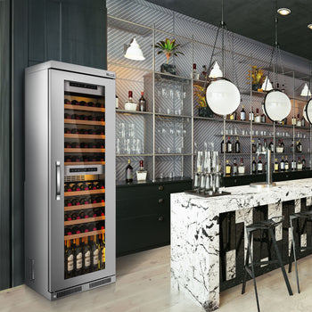 Chłodziarka do wina - 2 strefy klimatyczne - 100 litrów - maks. 72 butelki - Prime Gastro