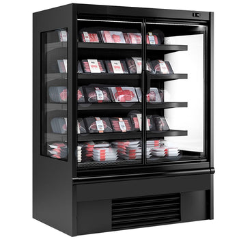 Witryna chłodnicza naścienna - 1330 mm - 455 litrów - z izolowanymi szklanymi drzwiami & 4 półkami - Prime Gastro