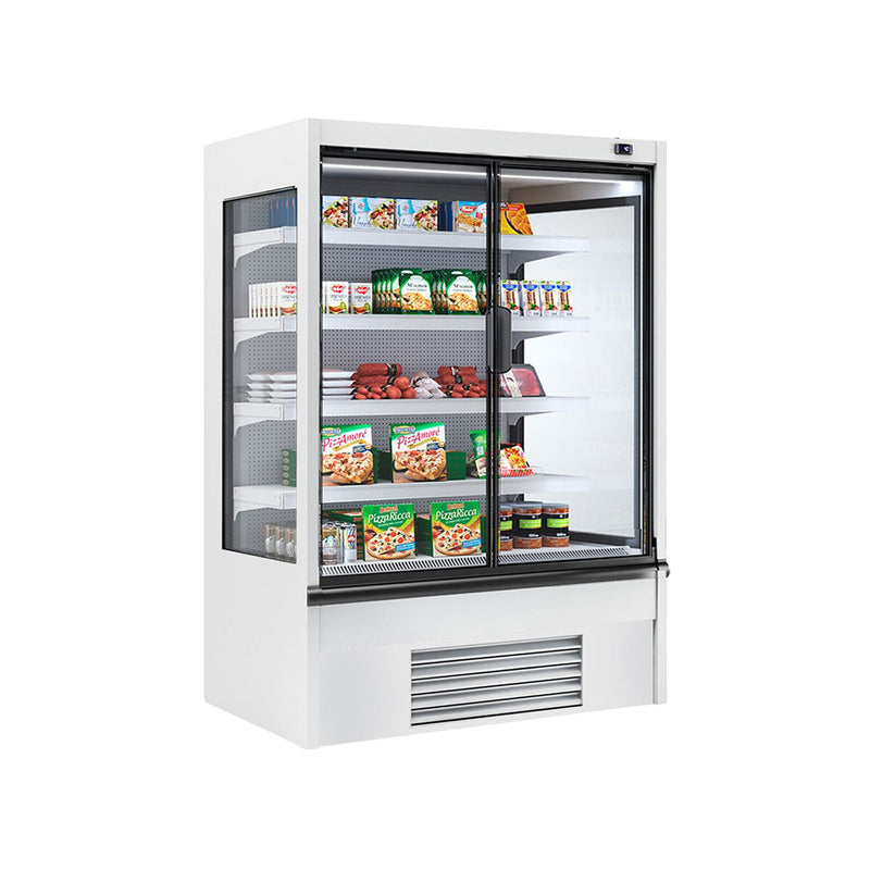 Witryna chłodnicza naścienna - 1330 mm - 455 litrów - z izolowanymi szklanymi drzwiami & 4 półkami