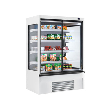 Witryna chłodnicza naścienna - 1330 mm - 711 litrów - z izolowanymi szklanymi drzwiami & 4 półkami - Prime Gastro