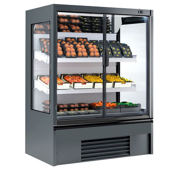 Witryna chłodnicza naścienna - 1330 mm - 569 litrów - z izolowanymi szklanymi drzwiami & 2 półkami - Prime Gastro