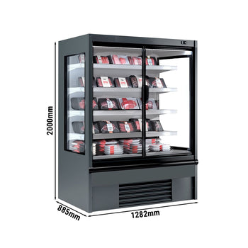 Witryna chłodnicza naścienna - 1330 mm - 711 litrów - z izolowanymi szklanymi drzwiami & 4 półkami - Prime Gastro