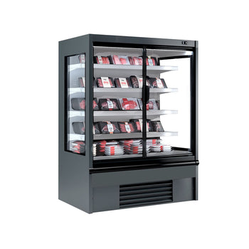 Witryna chłodnicza naścienna - 1330 mm - 711 litrów - z izolowanymi szklanymi drzwiami & 4 półkami - Prime Gastro