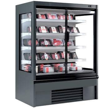 Witryna chłodnicza naścienna - 1330 mm - 711 litrów - z izolowanymi szklanymi drzwiami & 4 półkami - Prime Gastro