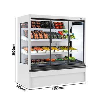 Witryna chłodnicza naścienna - 1955 mm - 555 litrów - z izolowanymi szklanymi drzwiami & 2 półkami - Prime Gastro