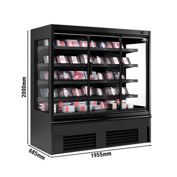 Witryna chłodnicza naścienna - 1955 mm - 683 litry - z izolowanymi szklanymi drzwiami & 4 półkami - Prime Gastro