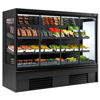 Witryna chłodnicza naścienna - 2580 mm - 740 litrów - z izolowanymi szklanymi drzwiami & 2 półkami - Prime Gastro