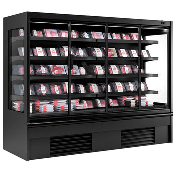 Witryna chłodnicza naścienna - 2580 mm - 1408 litrów - z izolowanymi szklanymi drzwiami & 4 półkami - Prime Gastro