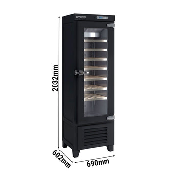 Chłodziarka do wina - prawdziwe drewno - 1 strefa klimatyczna - 265 litrów - maks. 42 butelki - Prime Gastro