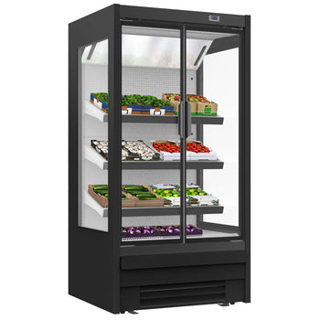 Witryna chłodnicza naścienna - 1018 mm - 278 litrów - z izolowanymi szklanymi drzwiami & 4 półkami - Prime Gastro