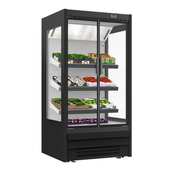 Witryna chłodnicza naścienna - 1018 mm - 528 litrów - z izolowanymi szklanymi drzwiami & 3 półkami - Prime Gastro