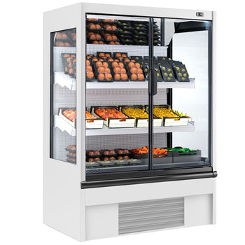 Witryna chłodnicza naścienna - 1018 mm - 528 litrów - z izolowanymi szklanymi drzwiami & 2 półkami - Prime Gastro