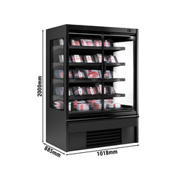 Witryna chłodnicza naścienna - 1020 mm - 602 litry - z izolowanymi szklanymi drzwiami & 4 półkami