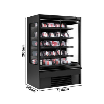 Witryna chłodnicza naścienna - 1020 mm - 602 litry - z izolowanymi szklanymi drzwiami & 4 półkami - Prime Gastro