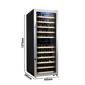 Chłodziarka do wina - 2 strefy klimatyczne - 200 litrów - maks. 73 butelki - Prime Gastro