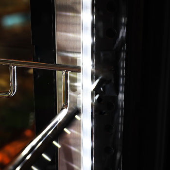 (2 szt.) Chłodziarka do wina panoramiczna - 1 strefa klimatyczna - 400 litrów - maks. 81 butelek - Prime Gastro