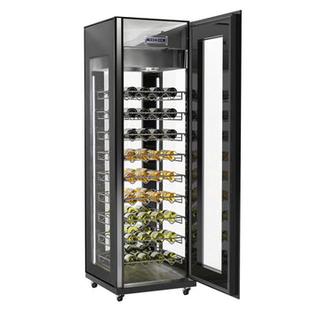 Chłodziarka do wina panoramiczna - 1 strefa klimatyczna - 400 litrów - maks. 81 butelek - Prime Gastro