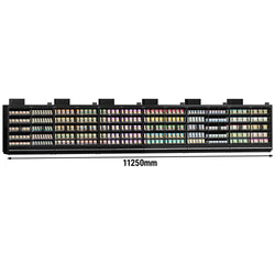 (6 sztuk) Witryna chłodnicza naścienna do supermarketów - 11250 mm - z bezramowymi, izolowanymi szklanymi drzwiami, 5 półek