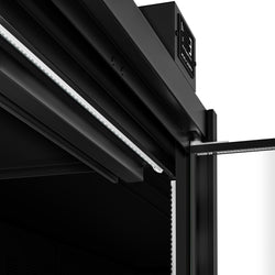 (2 sztuki) Witryna chłodnicza naścienna do supermarketów - 3750 mm - z bezramowymi, izolowanymi szklanymi drzwiami, 5 półek