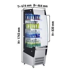 Regał chłodniczy przyścienny otwarty Plug‑In - 494mm - 220L - z 3 półek - z roletą nocną