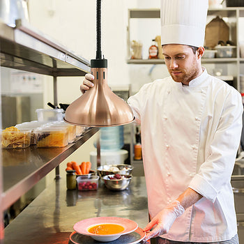 Lampa grzewcza - 175 W - Ø 290 mm - Różowe złoto - Prime Gastro