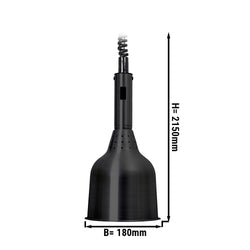 Lampa grzewcza na podczerwień – 250 W – Ø 180 mm – czarna