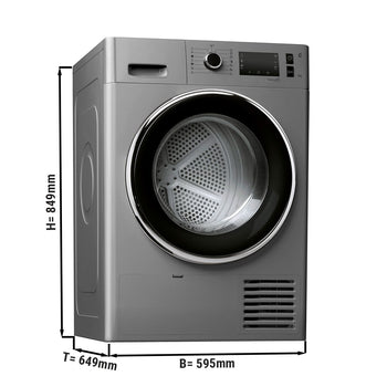 Suszarka z pompą ciepła - 8 kg - srebrna - Prime Gastro