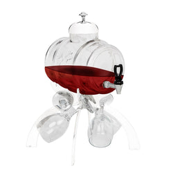 Dozownik do wina – 4 litry – biały – w zestawie 4 kieliszki do wina