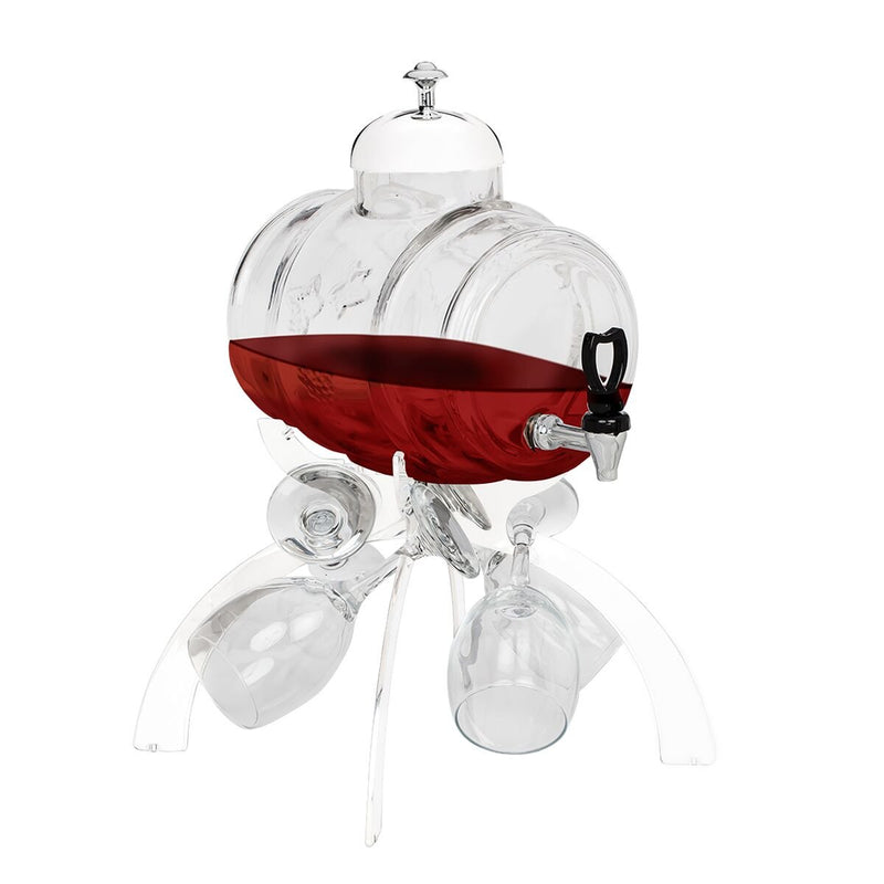 Dozownik do wina – 4 litry – biały – w zestawie 4 kieliszki do wina