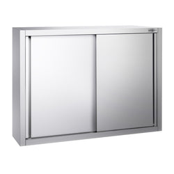 Szafka wisząca ze stali nierdzewnej PREMIUM - 1000 x 400 mm - z drzwiami przesuwnymi - wysokość 1000 mm