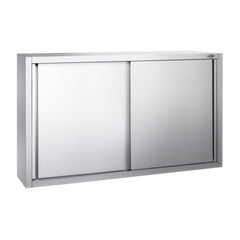 PREMIUM stainless steel wall-mounted cabinet - 1400x400 mm - with sliding doors - 1000 mm high