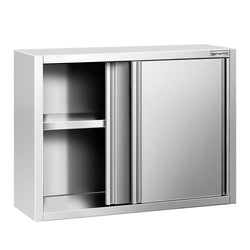 Szafka wisząca naścienna ze stali nierdzewnej PREMIUM - 1000x400 mm - z drzwiami przesuwnymi - wysokość 800 mm