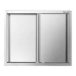Szafka wisząca naścienna ze stali nierdzewnej PREMIUM - 1000x400 mm - z drzwiami przesuwnymi - wysokość 800 mm