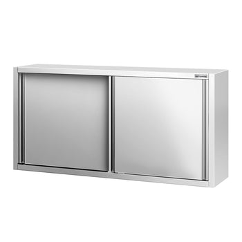 Szafka wisząca naścienna ze stali nierdzewnej PREMIUM - 1600x400 mm - z drzwiami przesuwnymi - wysokość 800 mm - Prime Gastro