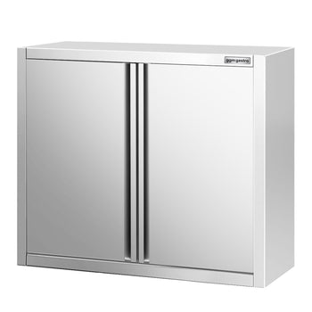 Szafka wisząca naścienna ze stali nierdzewnej PREMIUM - 800x400 mm - z drzwiami na zawiasach - wysokość 800 mm - Prime Gastro