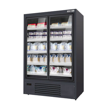 Zamrażarka naścienna - 1350 mm - 665 litrów - z oświetleniem LED, izolowanymi szklanymi drzwiami & 4 półkami - Prime Gastro