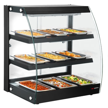 Szafka grzewcza - 650 mm - z 3 półkami - czarna - Prime Gastro