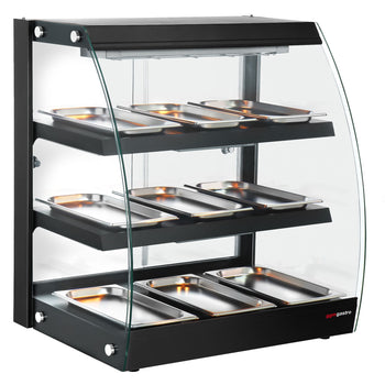 Szafka grzewcza - 650 mm - z 3 półkami - czarna - Prime Gastro