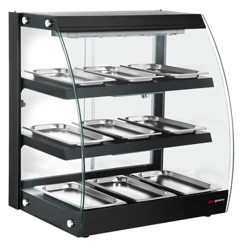 Szafka grzewcza - 650 mm - z 3 półkami - czarna - Prime Gastro