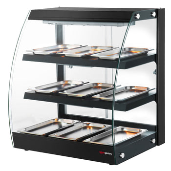 Szafka grzewcza - 650 mm - z 3 półkami - czarna - Prime Gastro