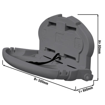 Przewijak naścienny - 0,86 x 0,50 m - szary - Prime Gastro