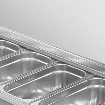 Stół chłodniczy do przygotowywania - 1960x600mm - z 6 szufladami - nadstawka ze stali nierdzewnej 11x GN 1/4 - Prime Gastro