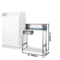 Stół podawczy – 1300 mm – montaż po prawej stronie – z 1 zlewem i zsypem na śmieci – do KSS118