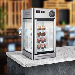 Stołowa witryna panoramiczna - 108 litrów - 4 obrotowe półki - srebrna