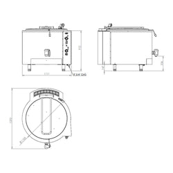 Gazowy kocioł warzelny - 300 litrów - 40 kW - Ogrzewanie pośrednie