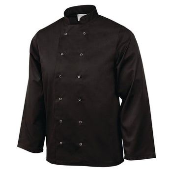 Kurtka szefa kuchni Vegas - czarna - długi rękaw - rozmiar S - Prime Gastro
